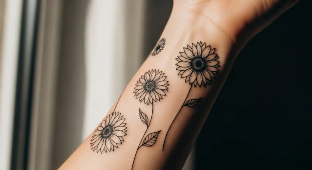 23 Clean Simple Sunflower Tattoo Designs That Look Super Elegant
